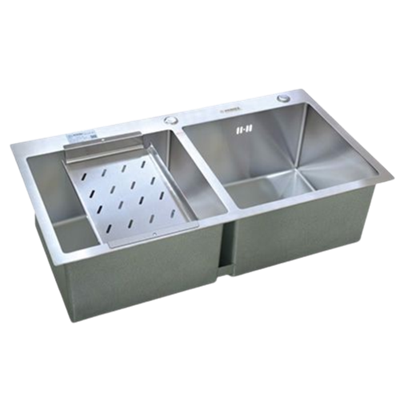 Chậu Handmade 2 hố cân HM 7843-616 inox 304
