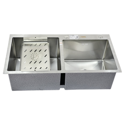 Chậu Handmade 2 hố lệch HM 8245 - 615 inox 304